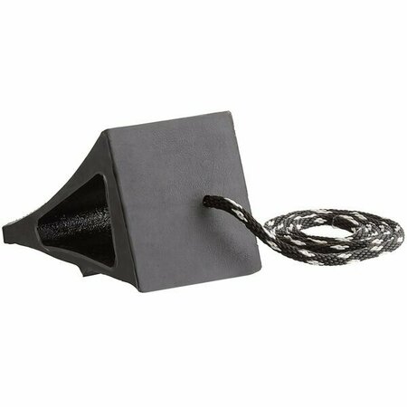 CORTINA SAFETY PRODUCTS 8 1/2'' x 6'' x 5 3/4'' Medium Black Hollow Wheel Chock with Eye Hook and Rope 2048WC-B6E 4662048WCB6E